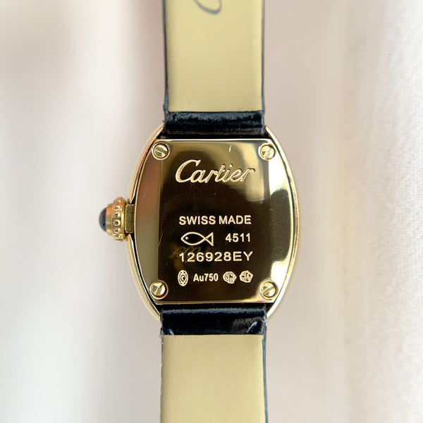 Baignoire Gold Case Black Leather Strap