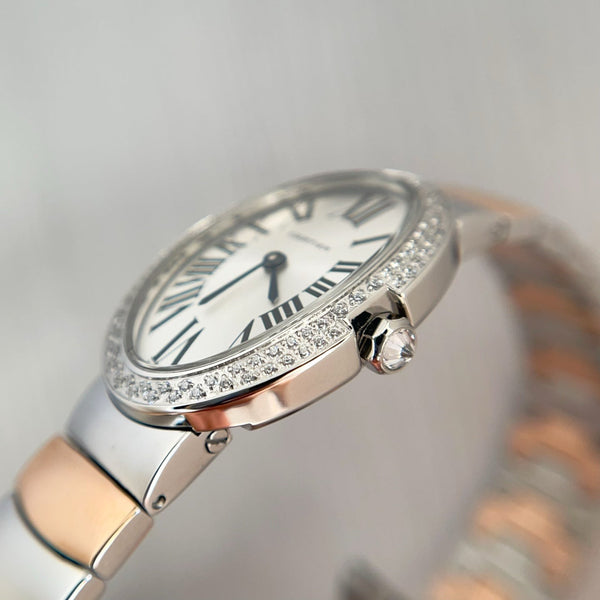 Baignoire 23mm Tow-Tone Pink Gold Double Row Diamond Bezel