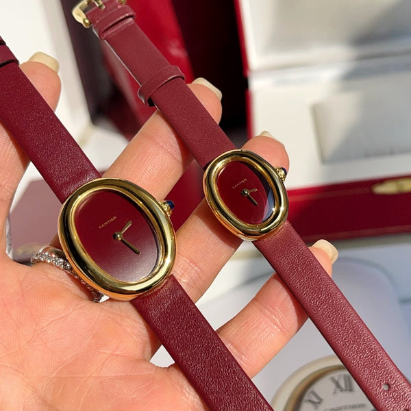 Baignoire Gold Case Red Leather Red Dial
