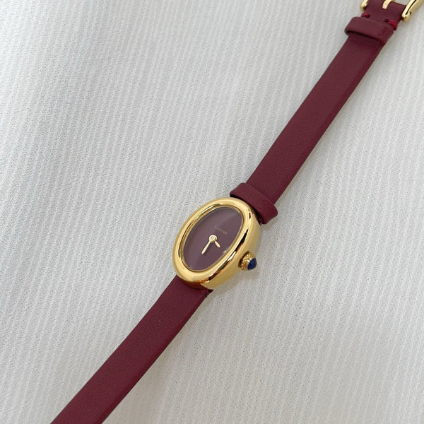 Baignoire Gold Case Red Leather Red Dial