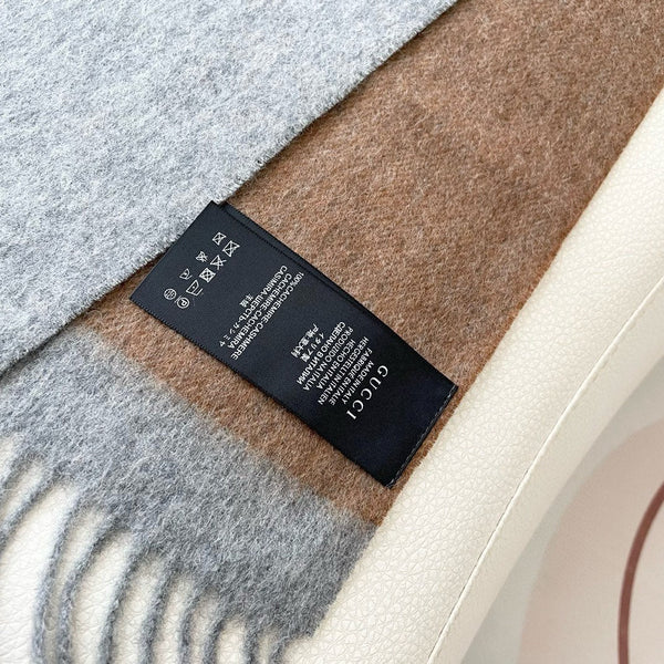 SCIARPA 190 CM IN CASHMERE E LANA COLOR TORTORA MIX CAMMELLO BEIGE 399761