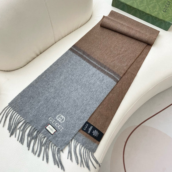 SCIARPA 190 CM IN CASHMERE E LANA COLOR TORTORA MIX CAMMELLO BEIGE 399761