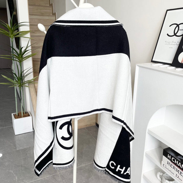 Sciarpa CC 195 CM Bianco Mix Nero Cashmere E Lana 418442