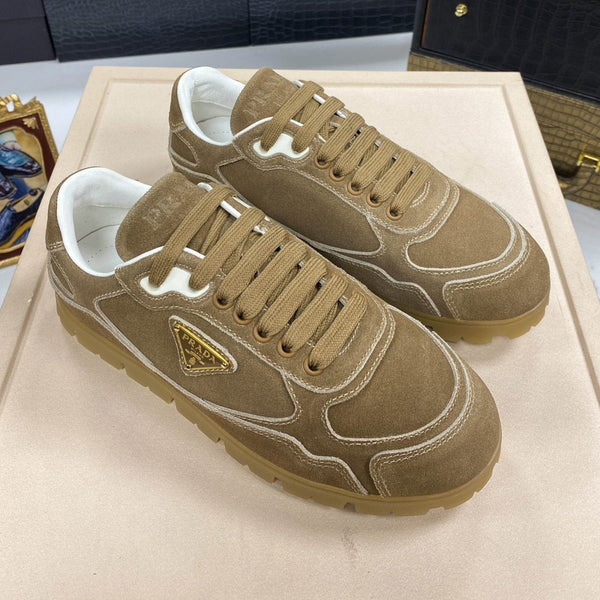 PRA TRAIL FADED CINNAMON BROWN SUEDE SNEAKERS