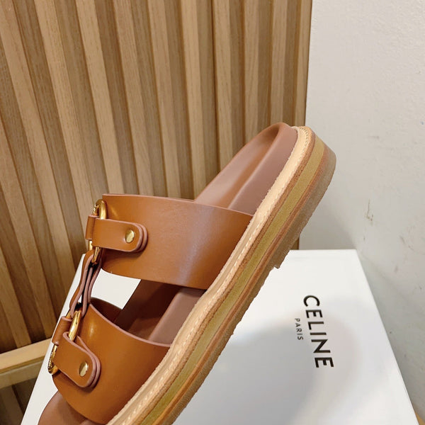 SANDALI DA PAPÀ IN PELLE DI VITELLO MARRONE SCURO