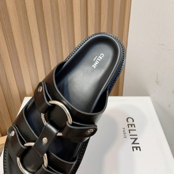 SANDALI DA PAPÀ IN PELLE DI VITELLO NERA