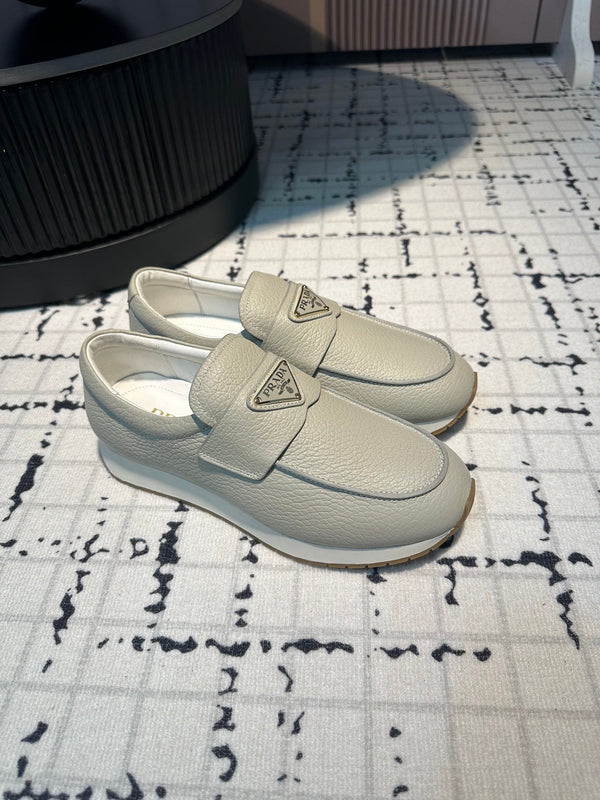 PRA SPORTY STYLE LOAFERS LIGHT GRAY CALFSKIN