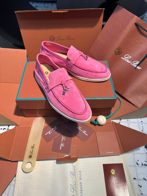 mocassino lp summer charm walk in pelle scamosciata rosa scuro