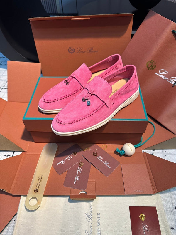 mocassino lp summer charm walk in pelle scamosciata rosa scuro