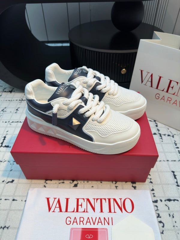 One Stud Xl Trainer In White Mix Black Nappa Leather And Mesh Fabric 824988