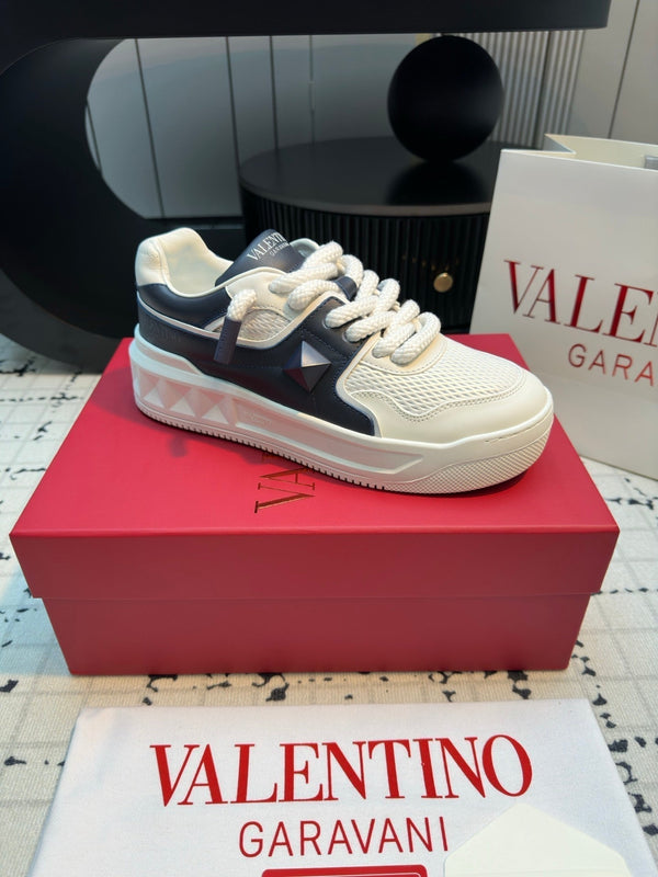 One Stud Xl Trainer In White Mix Black Nappa Leather And Mesh Fabric 824988