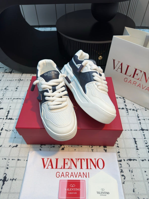 One Stud Xl Trainer In White Mix Black Nappa Leather And Mesh Fabric 824988