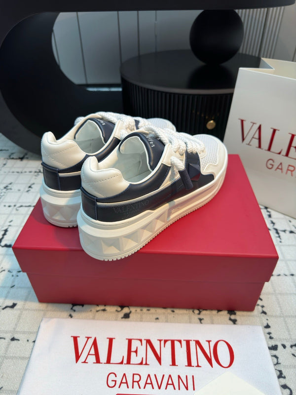 One Stud Xl Trainer In White Mix Black Nappa Leather And Mesh Fabric 824988