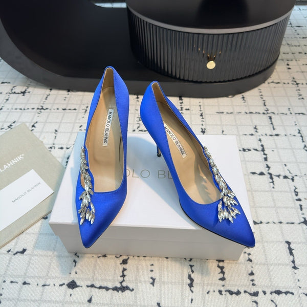 Lurum 90 Blue Satin Crystal Embellished Pumps 868665