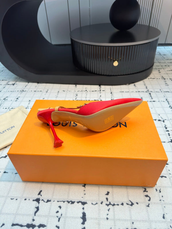 LV Blossom Slingback Pump 95mm Red Lambskin