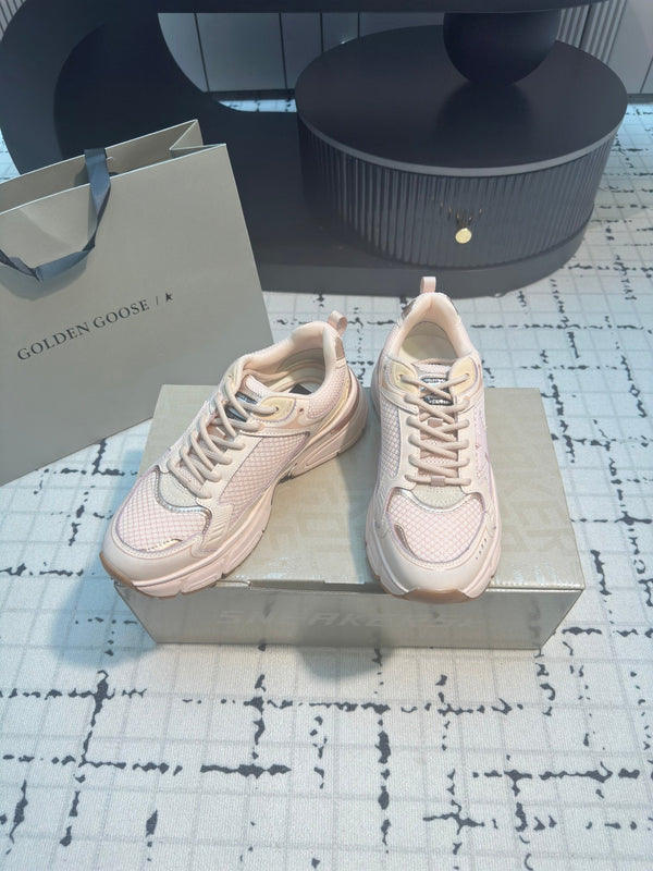LIGHTSTAR SNEAKERS WITH PINK CALFSKIN AND MESH UPPER AND PINK STAR