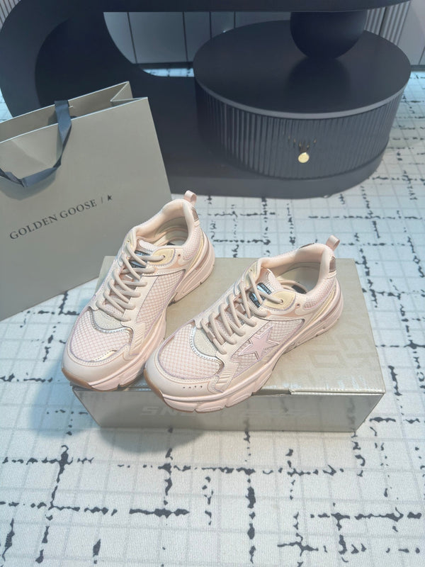 LIGHTSTAR SNEAKERS WITH PINK CALFSKIN AND MESH UPPER AND PINK STAR