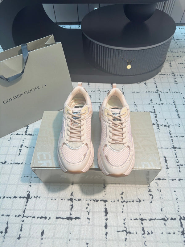 LIGHTSTAR SNEAKERS WITH PINK CALFSKIN AND MESH UPPER AND PINK STAR