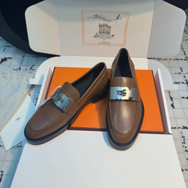 HM Hot Loafer 30mm Brown Coffee Cowhide 970665