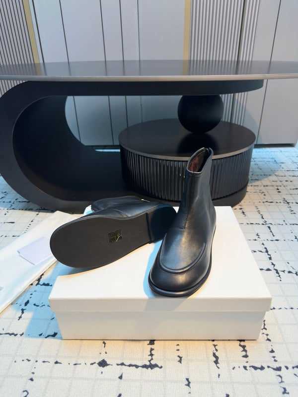 The Row Canal Ankle Boots 20mm Black Lambskin 429312