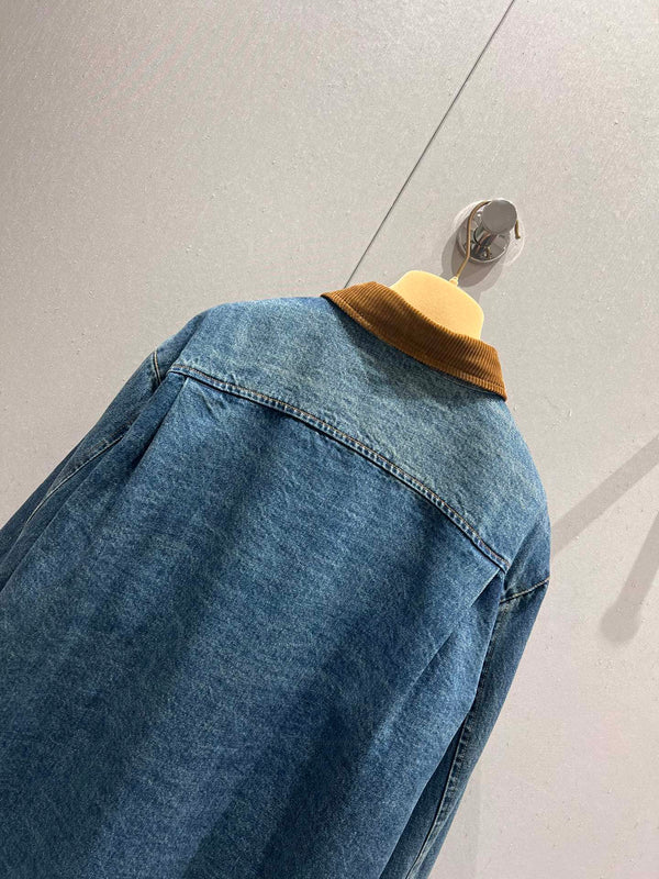 Miu Miu Giacca in denim blu marrone cotone 206450