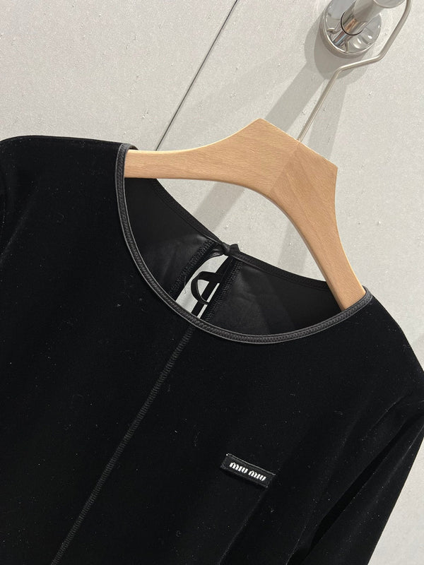 Miu Miu 25 Velvet Dress Black Polyester Fiber