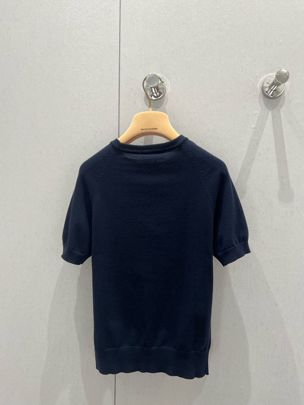 Miu Miu T-shirt a maniche corte Blu navy Cashmere