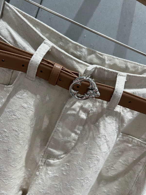 LV 25 Heavy-Duty Jacquard Belt Jeans