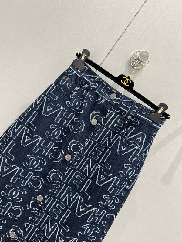 CC 25 Long Skirt Blue Cotton