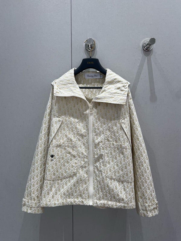 CD 25 Monogram Jacket Beige Polyester