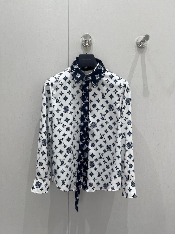LV 25 Logo Shirt Black White 210661
