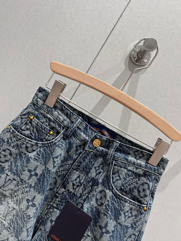 LV 25 Denim Short Blue Cotton 212285