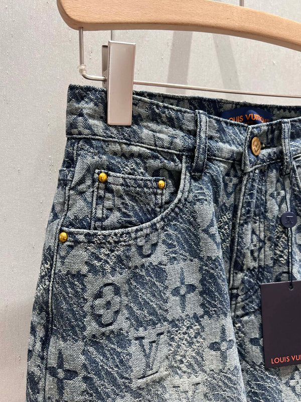 LV 25 Denim Short Blue Cotton 212285