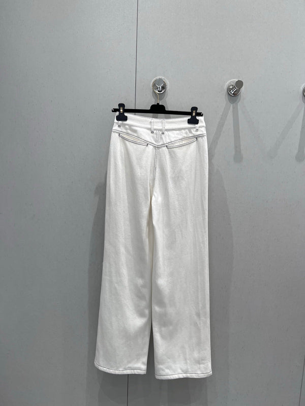 CC 25 Straight Jeans White Cotton