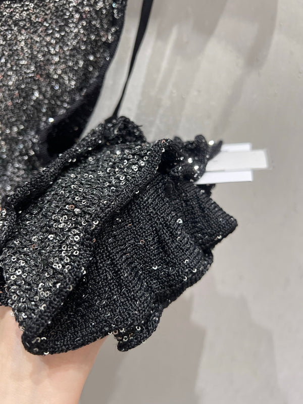 CC 25 Rhinestones Tank Top Black Polyamide