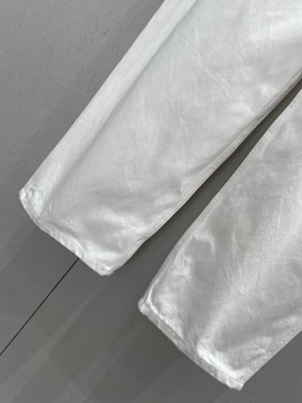 CC 25 Logo Jeans White Cotton
