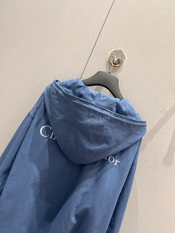 CD 25 Hooded Zipper Jacket Blue Cotton Polyester 215267