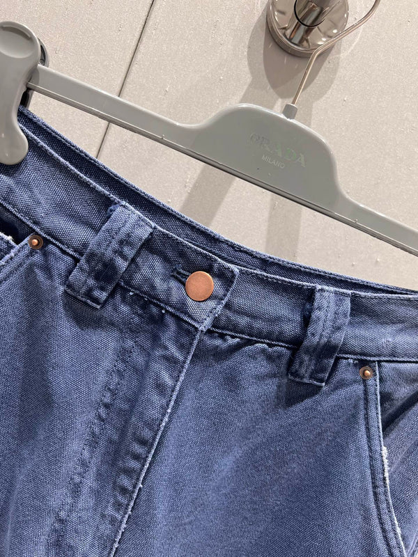 Prada 25 Pant Blue Cotton 215589