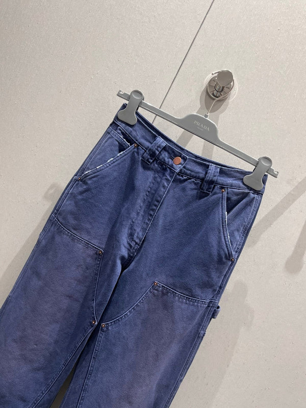 Prada 25 Pant Blue Cotton 215589