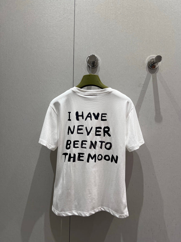 Gucci 25 Cartoon Guitar Print T-shirt a maniche corte in cotone bianco 215699