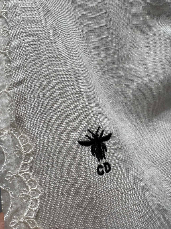 CD 2025 Straight Trouser White Linen Tencel 216454