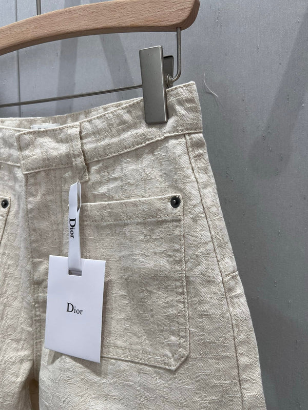 CD 2025 Pattern Shorts Beige Cotton 216935