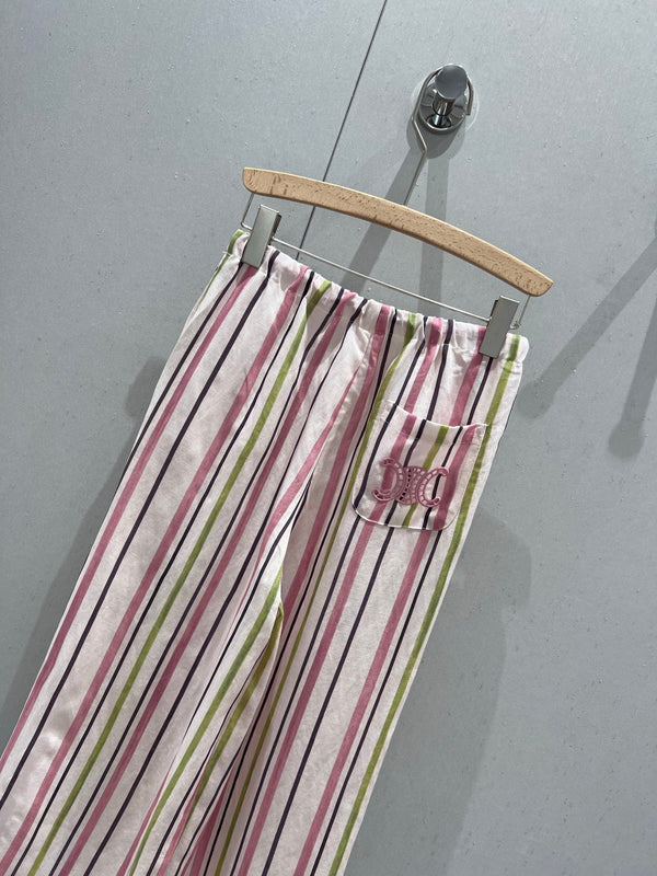 Celine 25 Trouser Pink mix colors Tencel Linen 218678
