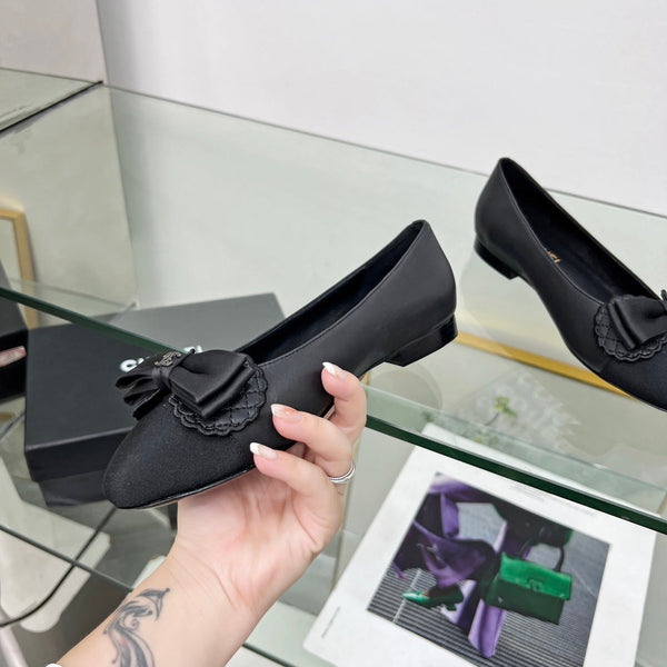 CC Ballet Flats Black Lambskin