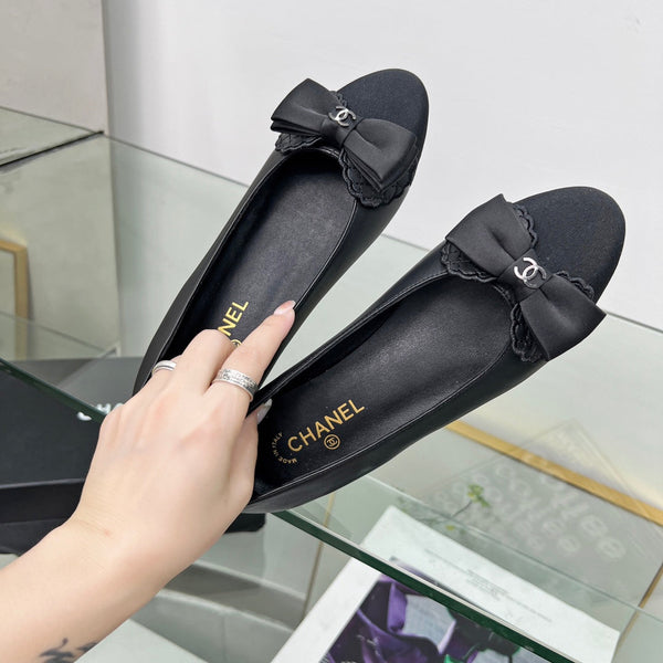 CC Ballet Flats Black Lambskin