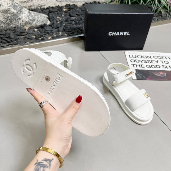 CC 25A Sandals White Horse Fur Leather 338604