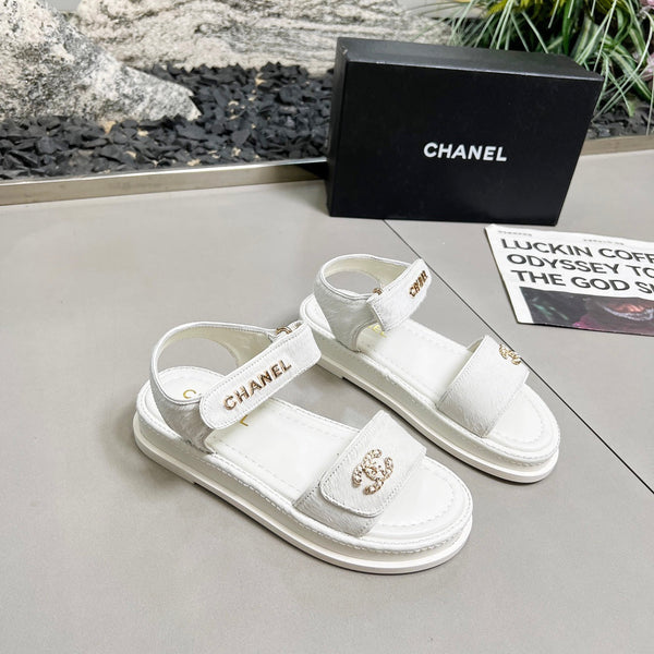 CC 25A Sandals White Horse Fur Leather 338604