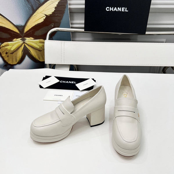 CC Platform Loafers 70mm White Sheepskin 459434