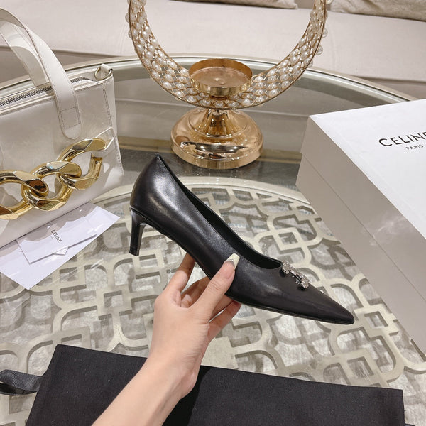 TACCO ALTO 5 CM IN VITELLO NERO