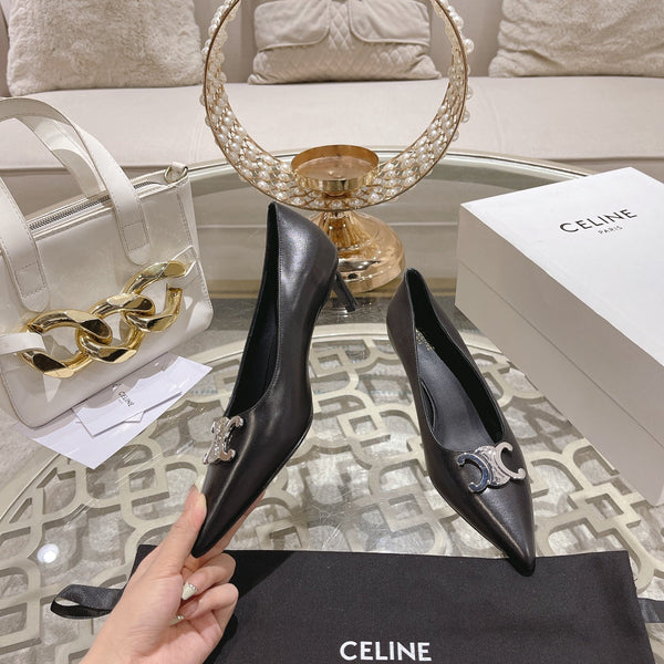 TACCO ALTO 5 CM IN VITELLO NERO